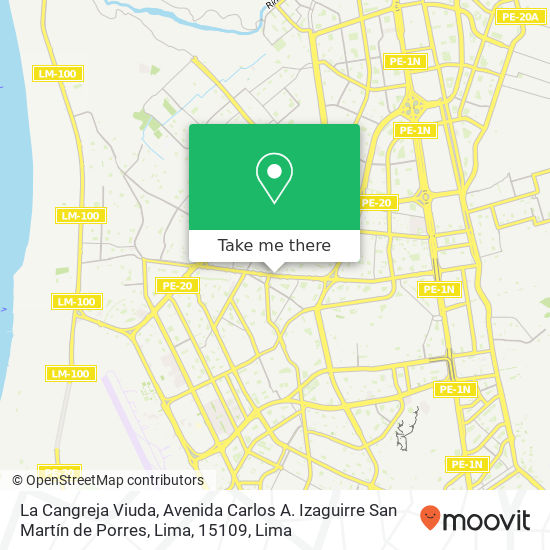 La Cangreja Viuda, Avenida Carlos A. Izaguirre San Martín de Porres, Lima, 15109 map