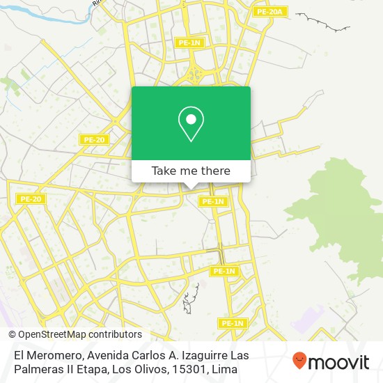 El Meromero, Avenida Carlos A. Izaguirre Las Palmeras II Etapa, Los Olivos, 15301 map