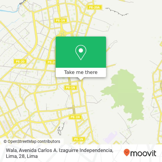 Wala, Avenida Carlos A. Izaguirre Independencia, Lima, 28 map