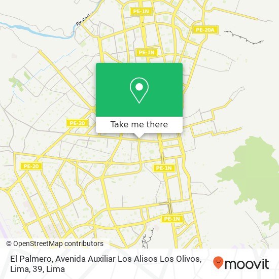 Mapa de El Palmero, Avenida Auxiliar Los Alisos Los Olivos, Lima, 39