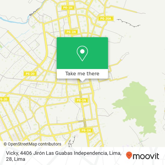 Mapa de Vicky, 4406 Jirón Las Guabas Independencia, Lima, 28