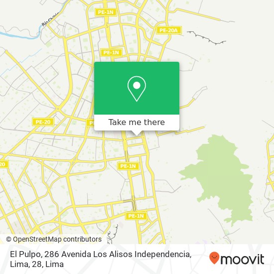 Mapa de El Pulpo, 286 Avenida Los Alisos Independencia, Lima, 28