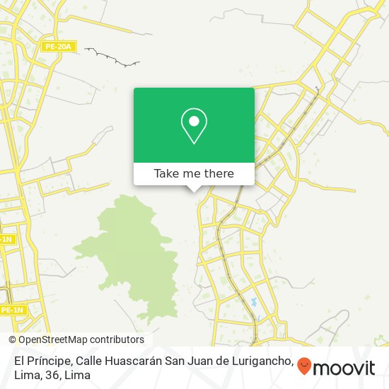 El Príncipe, Calle Huascarán San Juan de Lurigancho, Lima, 36 map