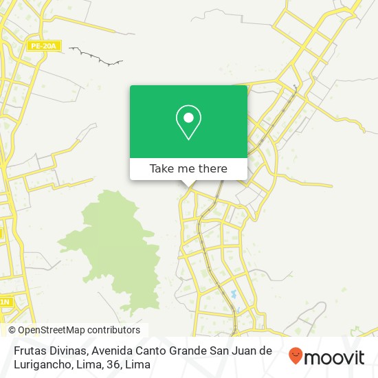 Frutas Divinas, Avenida Canto Grande San Juan de Lurigancho, Lima, 36 map
