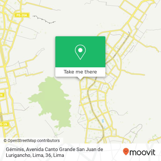 Géminis, Avenida Canto Grande San Juan de Lurigancho, Lima, 36 map