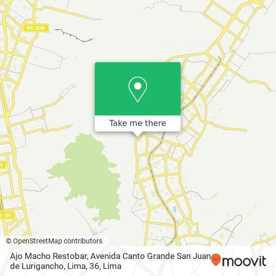 Ajo Macho Restobar, Avenida Canto Grande San Juan de Lurigancho, Lima, 36 map