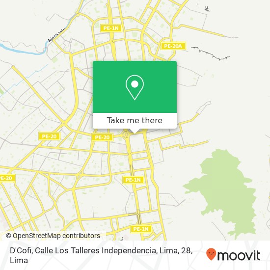D'Cofi, Calle Los Talleres Independencia, Lima, 28 map