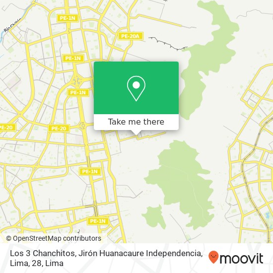 Los 3 Chanchitos, Jirón Huanacaure Independencia, Lima, 28 map