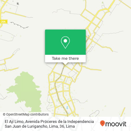 El Ají Limo, Avenida Próceres de la Independencia San Juan de Lurigancho, Lima, 36 map