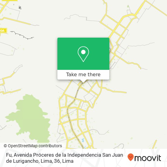 Fu, Avenida Próceres de la Independencia San Juan de Lurigancho, Lima, 36 map
