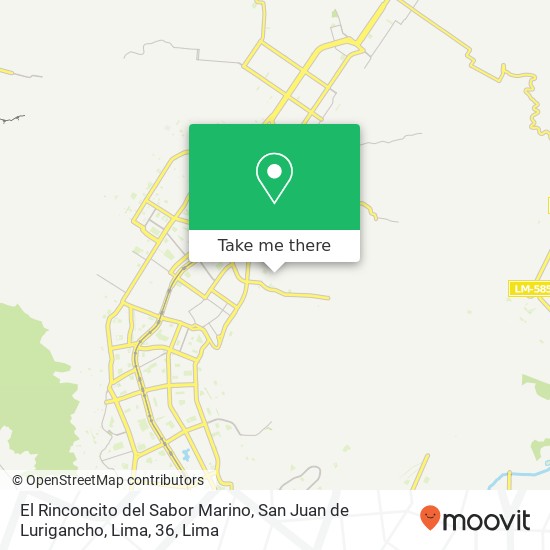 El Rinconcito del Sabor Marino, San Juan de Lurigancho, Lima, 36 map
