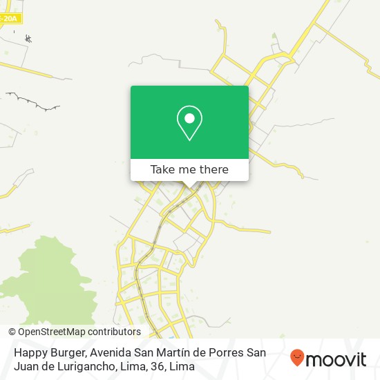 Happy Burger, Avenida San Martín de Porres San Juan de Lurigancho, Lima, 36 map