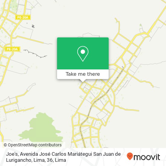 Joe's, Avenida José Carlos Mariátegui San Juan de Lurigancho, Lima, 36 map