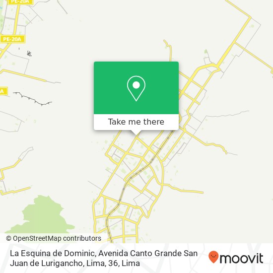 La Esquina de Dominic, Avenida Canto Grande San Juan de Lurigancho, Lima, 36 map