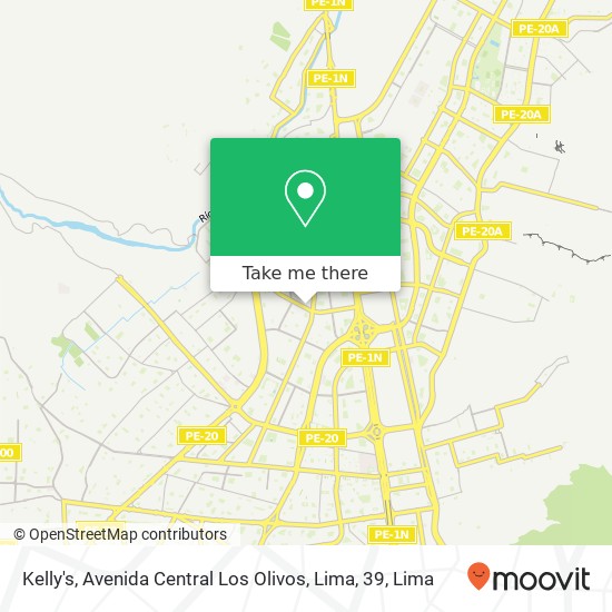Mapa de Kelly's, Avenida Central Los Olivos, Lima, 39