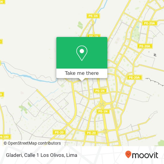 Gladeri, Calle 1 Los Olivos map