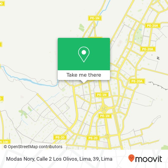 Mapa de Modas Nory, Calle 2 Los Olivos, Lima, 39