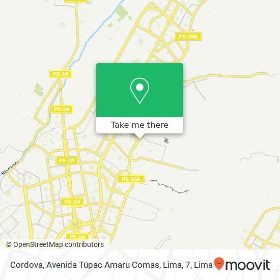 Cordova, Avenida Túpac Amaru Comas, Lima, 7 map