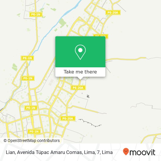 Lian, Avenida Túpac Amaru Comas, Lima, 7 map