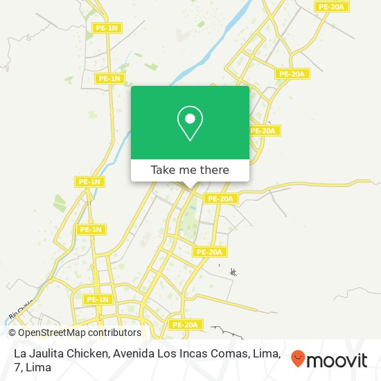 Mapa de La Jaulita Chicken, Avenida Los Incas Comas, Lima, 7