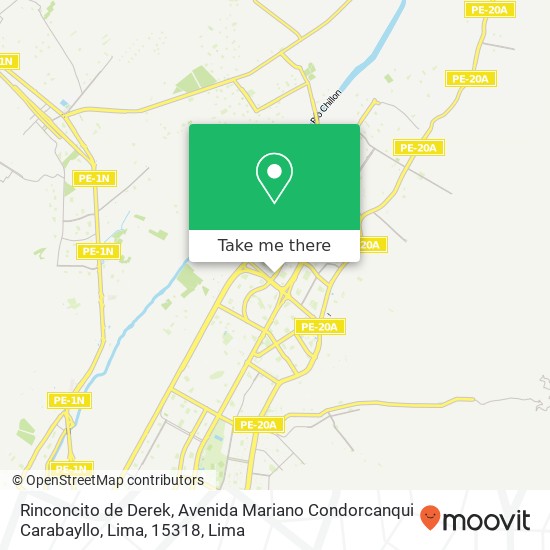 Rinconcito de Derek, Avenida Mariano Condorcanqui Carabayllo, Lima, 15318 map