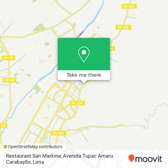 Mapa de Restaurant San Markina, Avenida Tupac Amaru Carabayllo