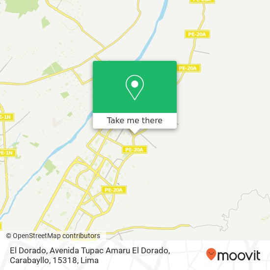 El Dorado, Avenida Tupac Amaru El Dorado, Carabayllo, 15318 map