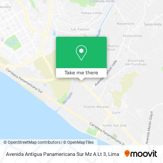 Mapa de Avenida Antigua Panamericana Sur Mz A Lt 3