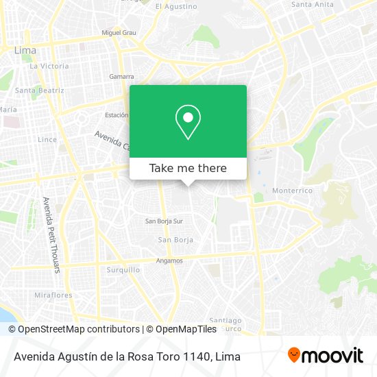 Mapa de Avenida Agustín de la Rosa Toro 1140
