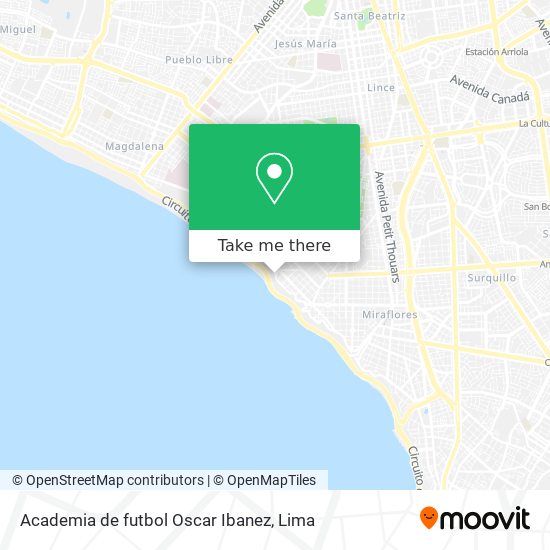 Academia de futbol Oscar Ibanez map