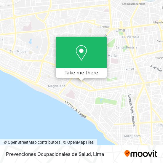 Prevenciones Ocupacionales de Salud map