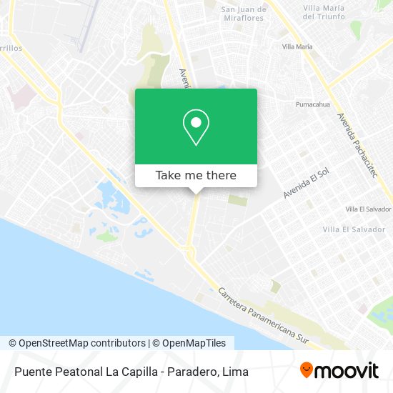 Mapa de Puente Peatonal La Capilla - Paradero