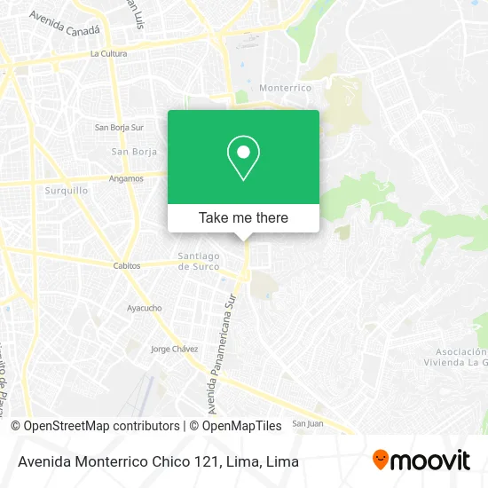 Avenida Monterrico Chico 121, Lima map