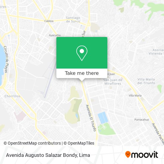 Avenida Augusto Salazar Bondy map