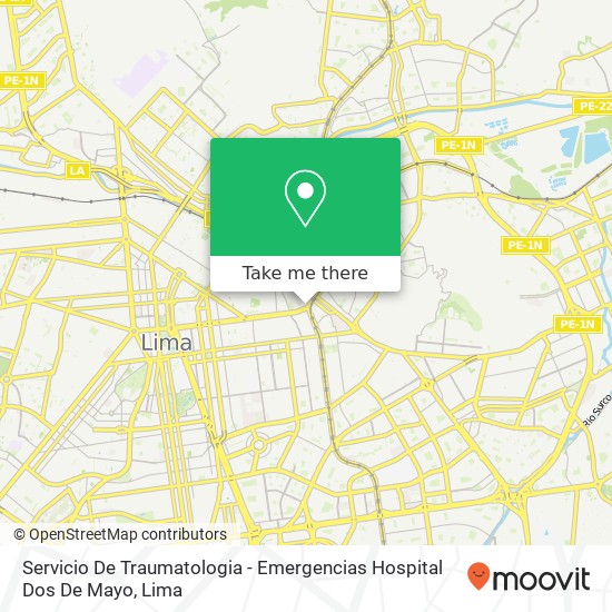 Servicio De Traumatologia - Emergencias Hospital Dos De Mayo map