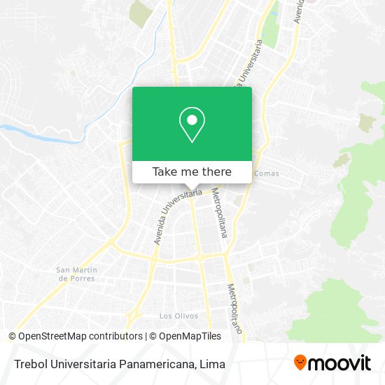 Mapa de Trebol Universitaria Panamericana