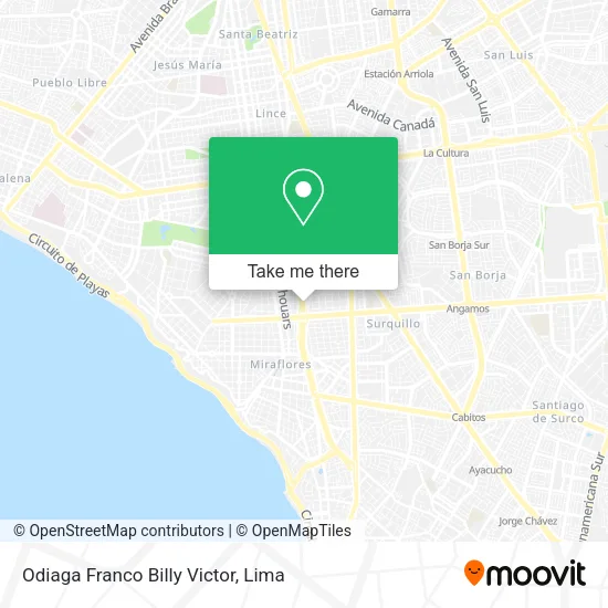 Mapa de Odiaga Franco Billy Victor