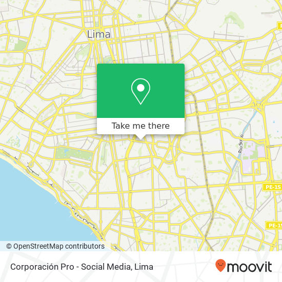 Corporación Pro - Social Media map