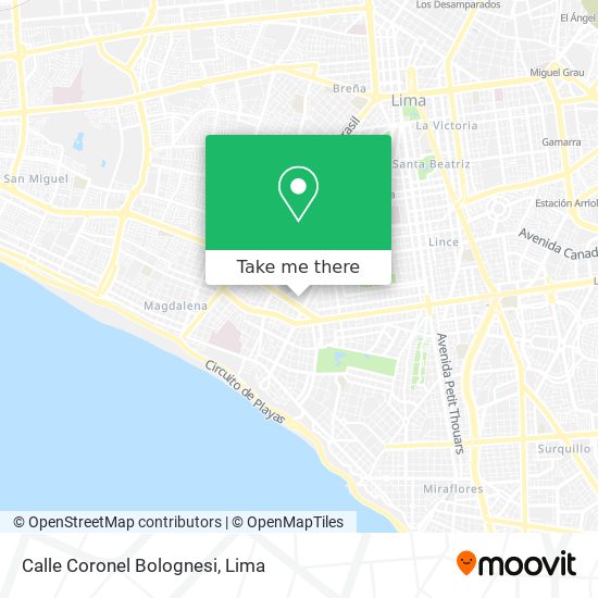 Mapa de Calle Coronel Bolognesi