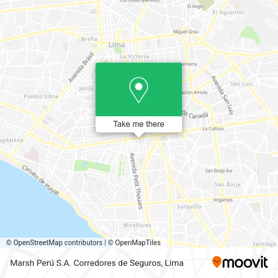 Marsh Perú S.A. Corredores de Seguros map