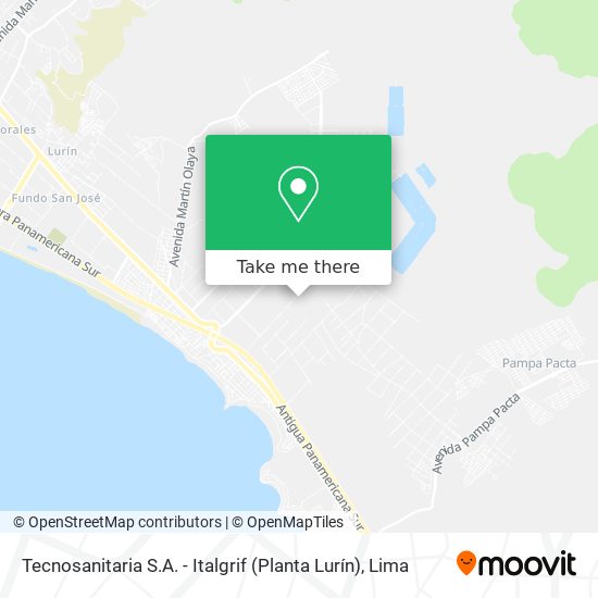 Mapa de Tecnosanitaria S.A. - Italgrif (Planta Lurín)