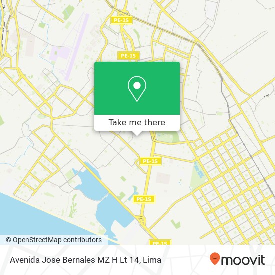 Avenida Jose Bernales MZ H Lt 14 map