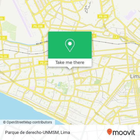Parque de derecho-UNMSM map