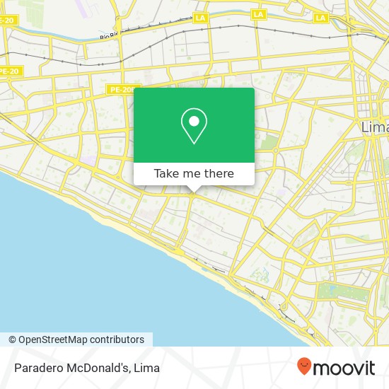 Paradero McDonald's map