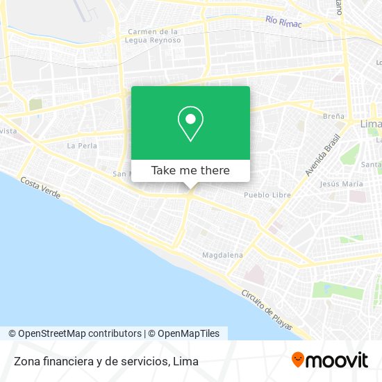 Zona financiera y de servicios map