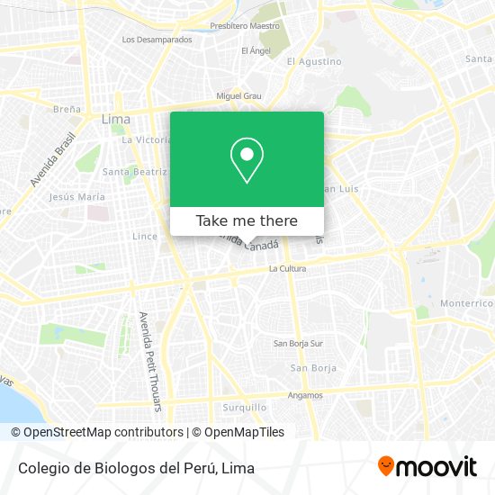 Colegio de Biologos del Perú map