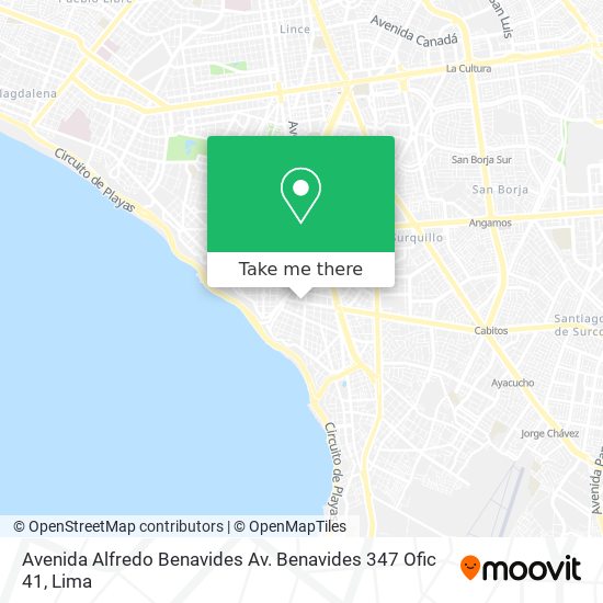 Avenida Alfredo Benavides Av. Benavides 347 Ofic 41 map