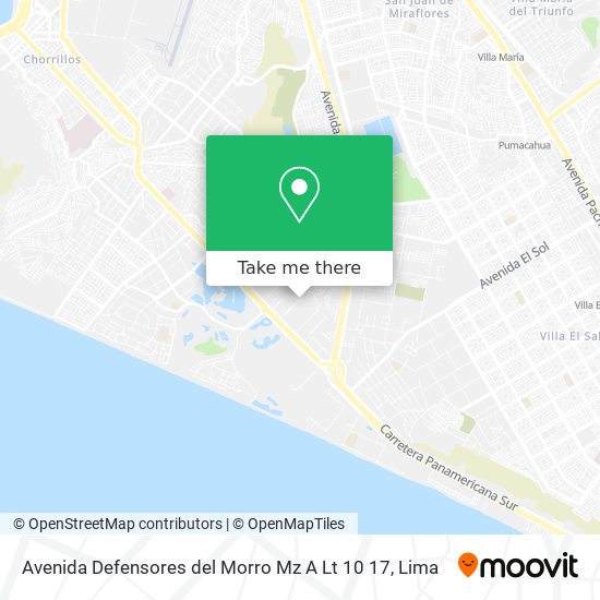 Avenida Defensores del Morro Mz A Lt 10 17 map