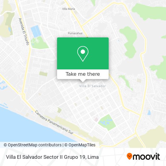 Villa El Salvador Sector II Grupo 19 map