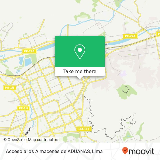 Acceso a los Almacenes de ADUANAS map